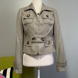 Carlisle Black Cream Checked Wool Blazer Jacket 2